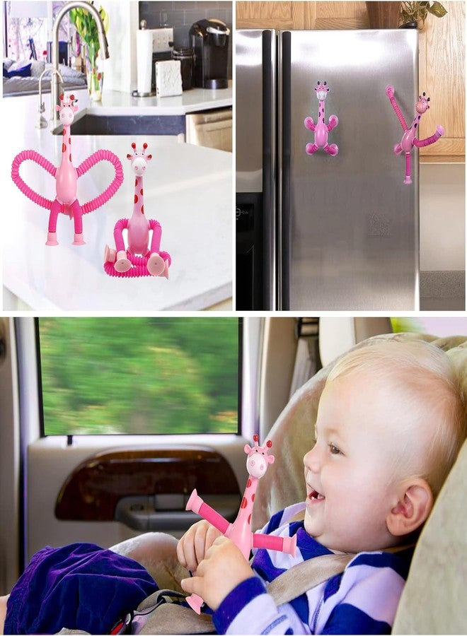 Kidology LED Telescopic Suction Cup Giraffe Toy Set of 1, Shape Changing Telescopic Tube Fidget Toys, Pop Tubes, Fidget Tubes Sensory Toys for Girls Boys Multicolor - Image 4